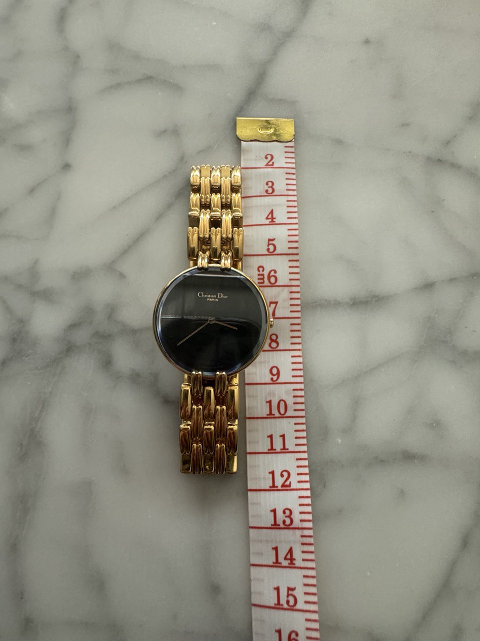 CHRISTIAN DIOR Bagheera Black Moon Gold Bracelet Watch (Rare!)