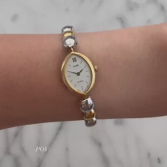 1980s Seiko Alba pebble link watch video