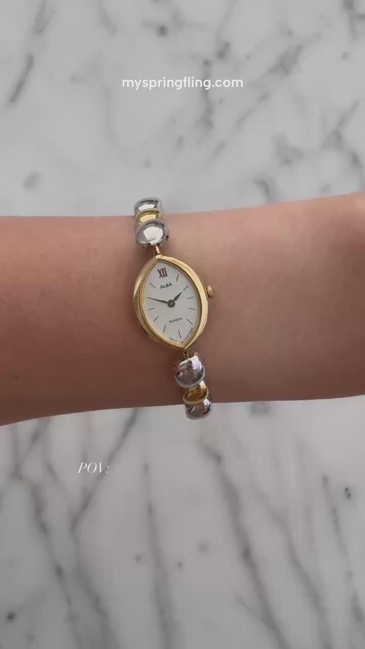 1980s Seiko Alba pebble link watch video