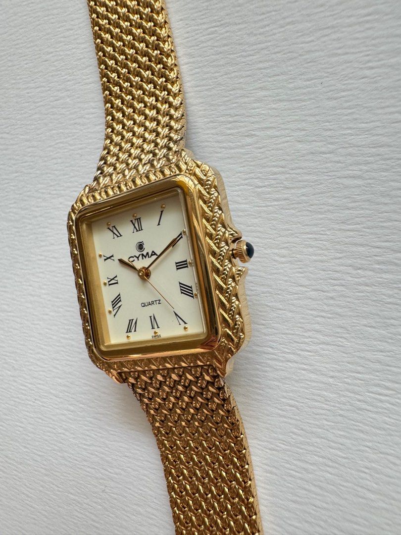 CYMA Vintage Swiss made Gold Toned Square Wrist Unisex Watch