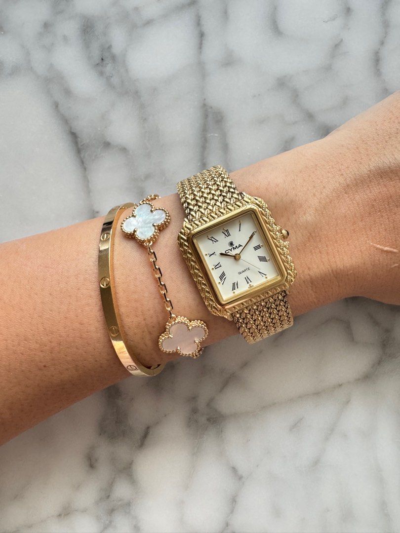 CYMA Vintage Swiss made Gold Toned Square Wrist Unisex Watch