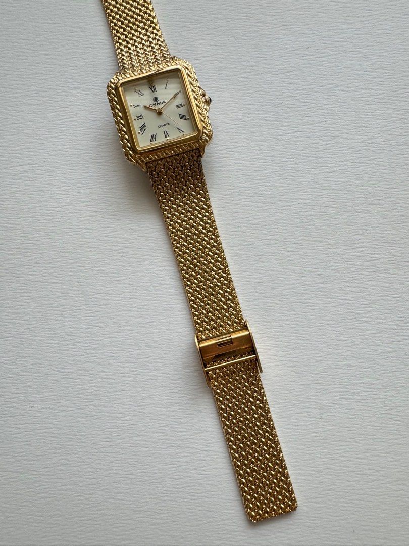 CYMA Vintage Swiss made Gold Toned Square Wrist Unisex Watch