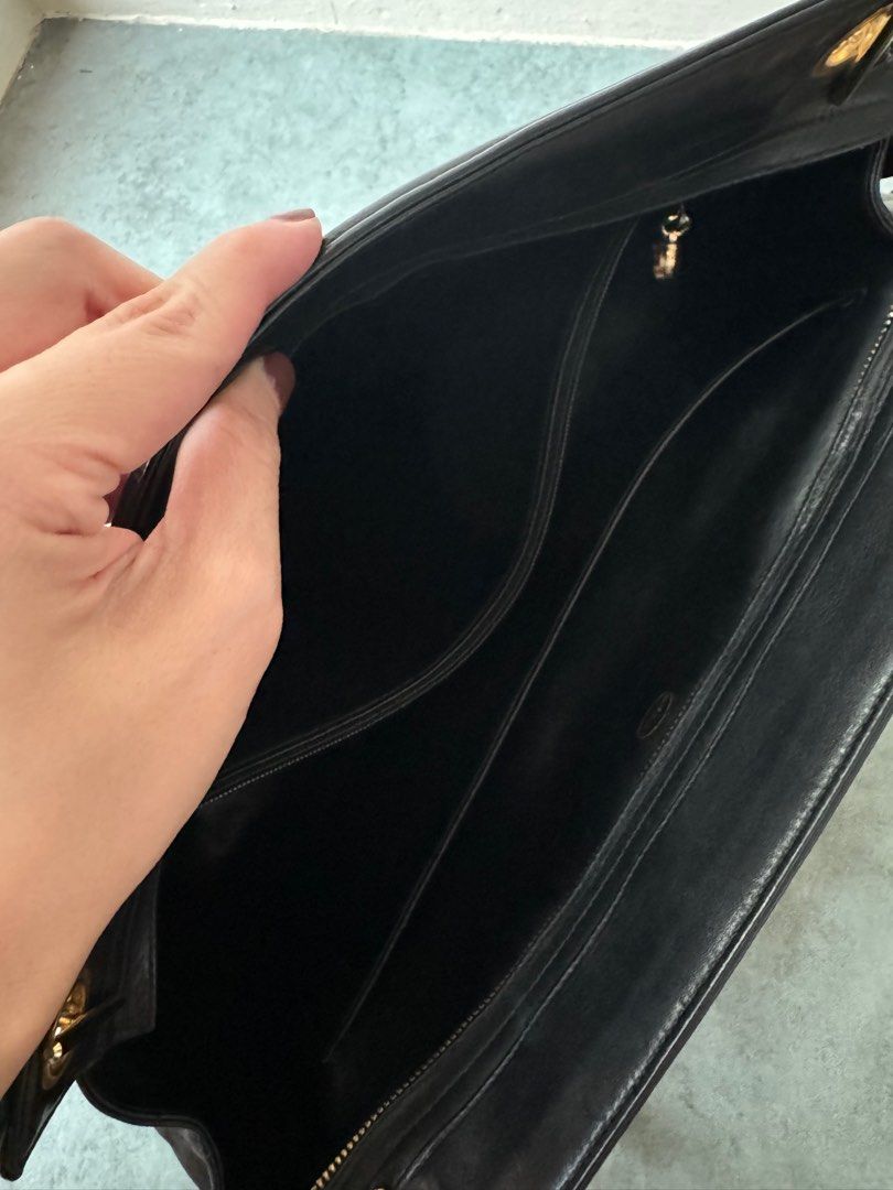CHANEL Vintage CC Chain Lambskin Tote Bag