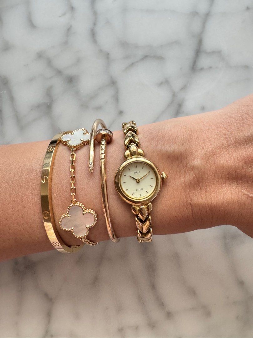 CITIZEN Chere Vintage Heart Bracelet Ladies Gold-tone Watch