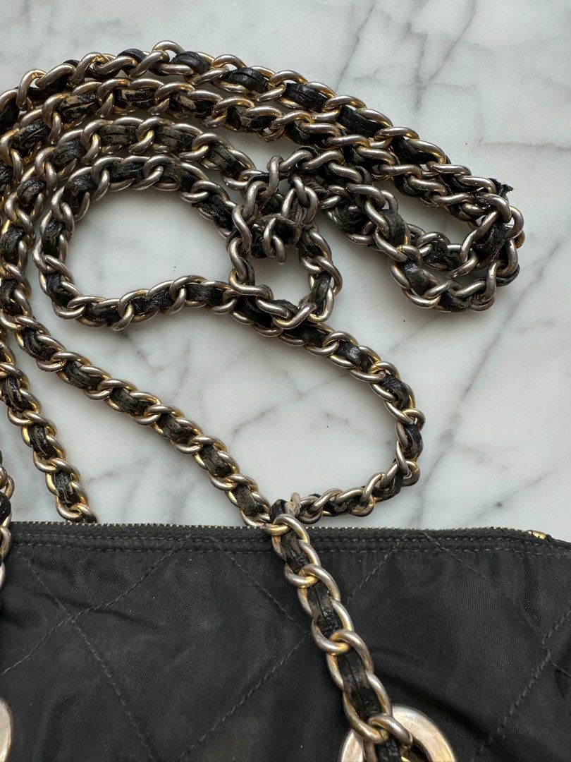 PRADA Quilted Chain Bag in Black & Gold (Vintage)