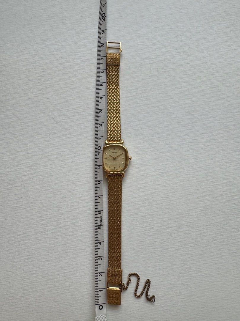 SEIKO Vintage Braided Gold-tone Rounded Square Ladies Watch