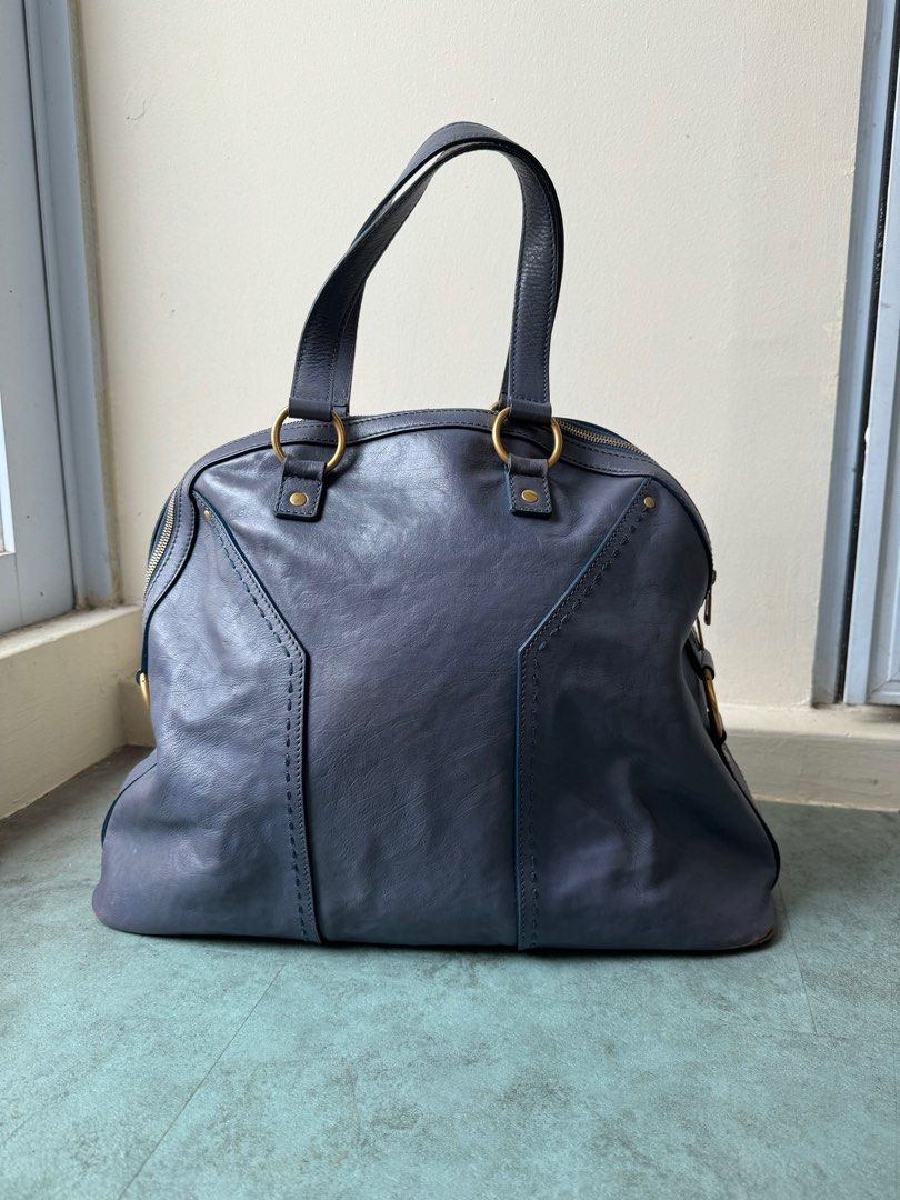 YSL Yves Saint Laurent Muse Large bag Blue Grey GHW