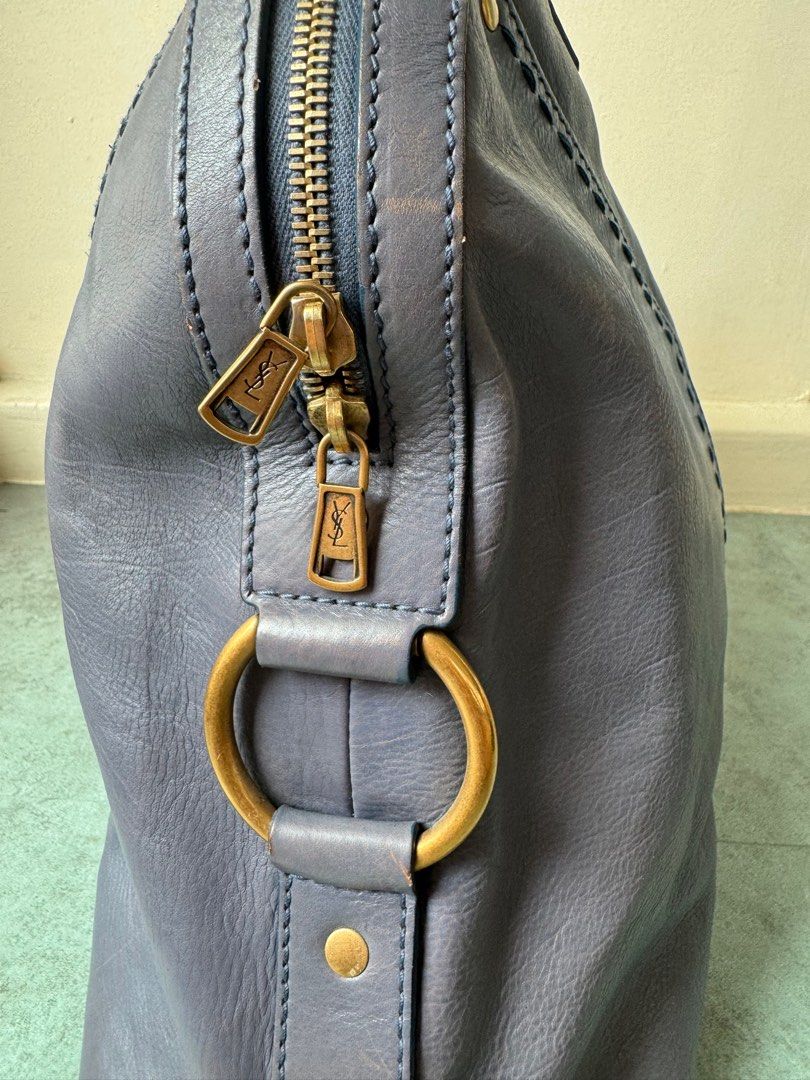 YSL Yves Saint Laurent Muse Large bag Blue Grey GHW
