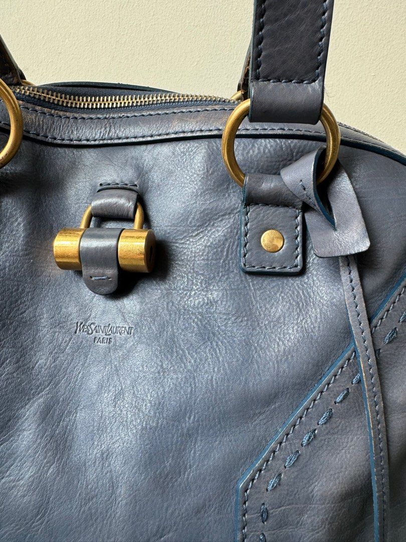 YSL Yves Saint Laurent Muse Large bag Blue Grey GHW