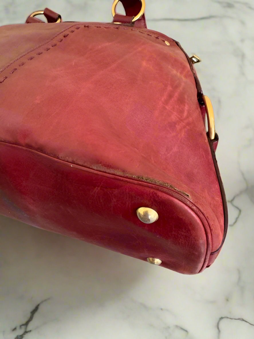 YSL Yves Saint Laurent Muse Bag in Burgundy Red Medium (Vintage)