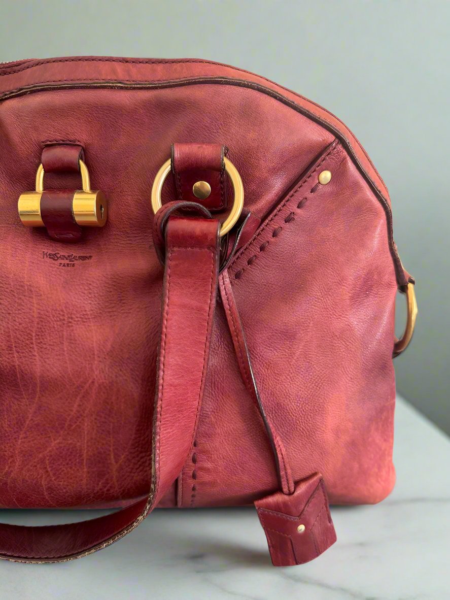 YSL Yves Saint Laurent Muse Bag in Burgundy Red Medium (Vintage)