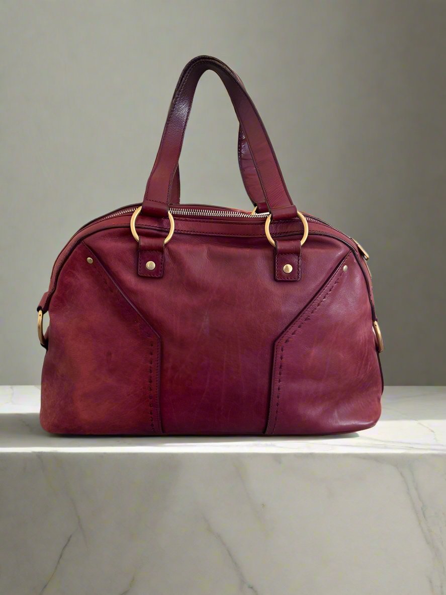 YSL Yves Saint Laurent Muse Bag in Burgundy Red Medium (Vintage)